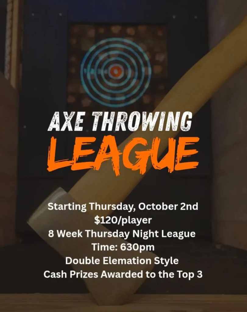 axe throwing leagues at Axes-N-Irons